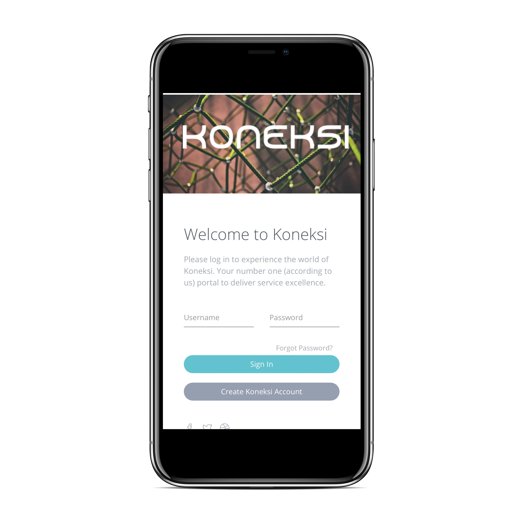 Koneksi app on iPhone